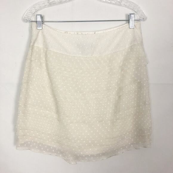 NWT The Limited Cream Chiffon Ruffle Skirt Size 6 Party Event - Picture 5 of 10